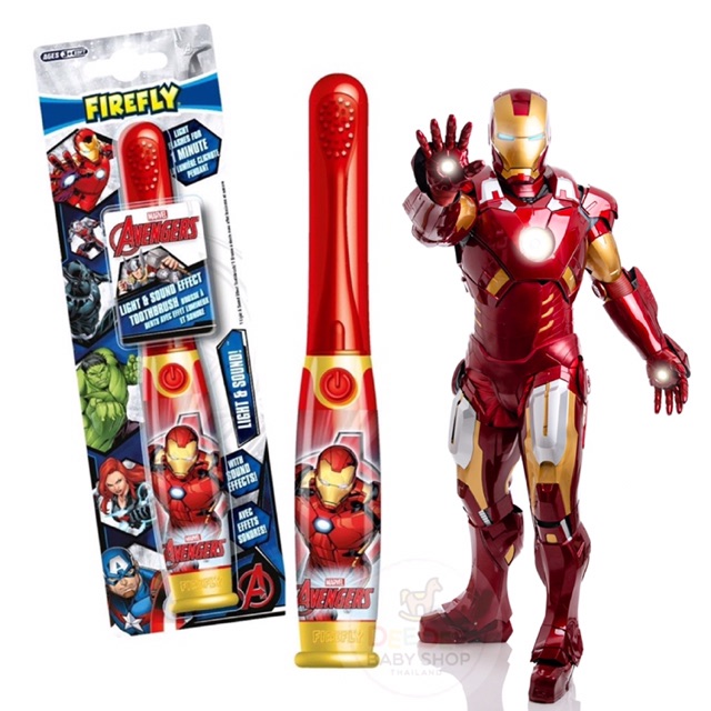 พร้อมส่ง-แปรงสีฟันพร้อมแสงไฟและเสียงดนตรี-firefly-avengers-light-amp-sound-effect-toothbrush