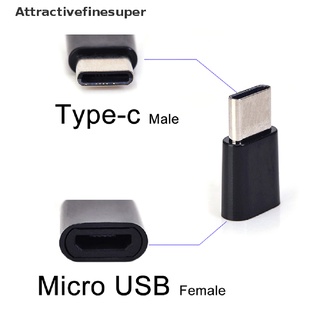 Asth อะแดปเตอร์แปลงสายชาร์จ Micro USB ตัวเมีย เป็น Type-C USB-C ตัวผู้