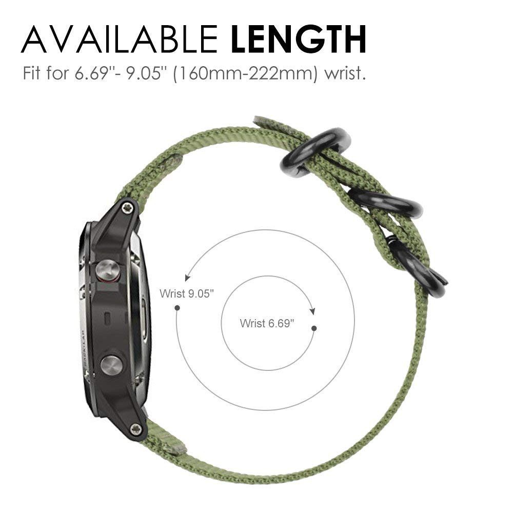 ภาพหน้าปกสินค้า22mm Premium Nato Nylon Strap 3 Ring Watch Band for Garmin Fenix 6 5 /Instinct / Forerunner 935 945 with Tools For Garmin s60 จากร้าน ytime.th บน Shopee
