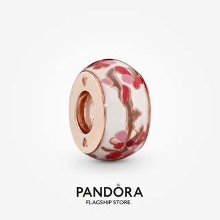 Pandora จี้ดอกพีช ชุบทอง 14K สีโรสโกลด์