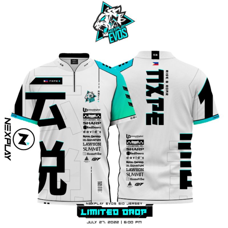 เสื้อโปโลแขนสั้น ลาย Nextplay EVOS S10 JERSEY NXP NexplayEsports 2022 ...