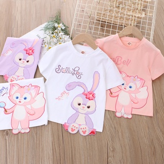 มาใหม่ เสื้อยืดลําลอง ผ้าฝ้าย แขนสั้น พิมพ์ลายน่ารัก 3D แฟชั่นฤดูร้อน สไตล์เกาหลี สําหรับเด็กผู้หญิง อายุ 2-8 ปี