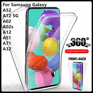 360 Front+Back Cover Soft Case For Samsung Galaxy A52 A72 5G A02 A02s A12 A51 A71 A32 4G A 02 S 02s 12 32 52 72 Case