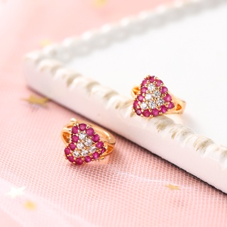 ✨Total.c✨ ต่างหูห่วง สเตนเลส ไทเทเนียม สีโรสโกลด์ หรูหรา สําหรับผู้หญิง D576