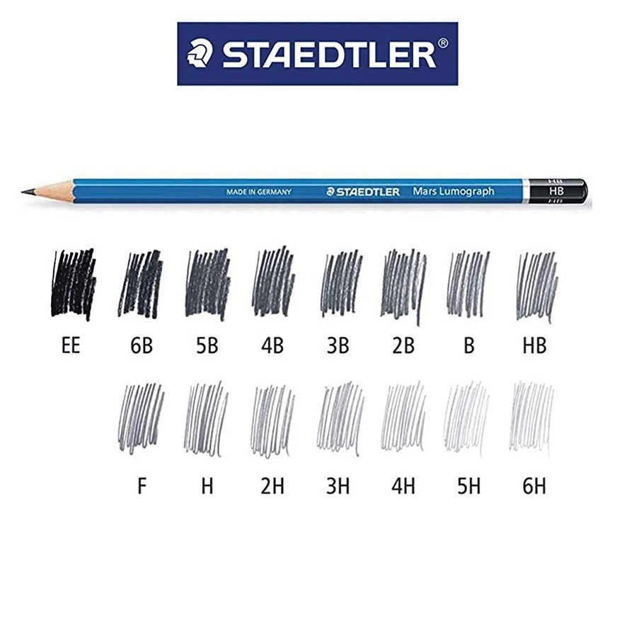 ดินสอ-1แท่ง-ee-6b-5b-4b-3b-2b-hb-2h-staedtler-lumograph-สเต็ดเลอร์-ลูโมกราฟ-drawing-pencil