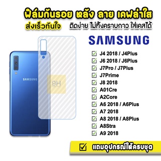 🔥 ฟิล์มกันรอย ฟิล์มหลัง เคฟล่า รุ่น Samsung J4 J4Plus J6 J6Plus J7Pro J7Prime J7Pro J8 A6Plus A8Plus A92018 ฟิล์มsamsung