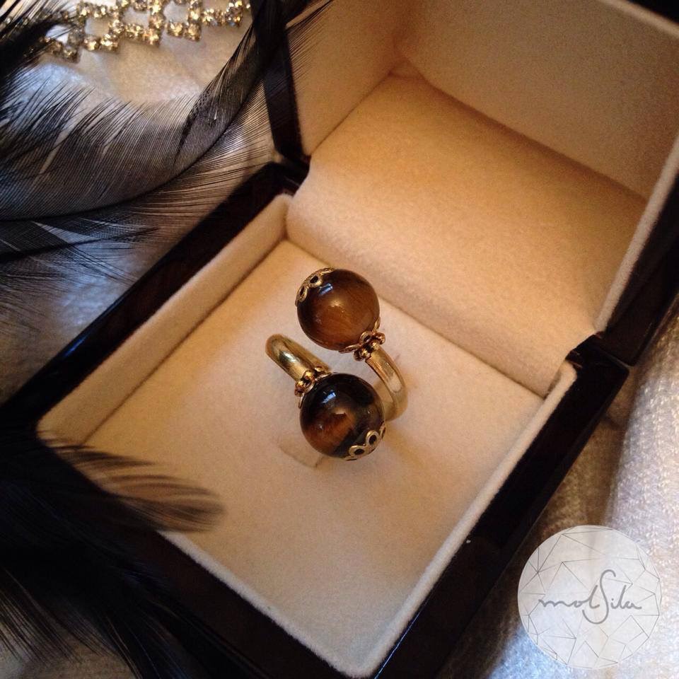 แหวนหินมงคลนำโชค-พลอยตาเสือ-tigers-eye-หินตาที่สาม-แฮนด์เมด-ปรับขนาดได้-ฟรีไซต์-เพิ่มสิริมงคลให้ชีวิต