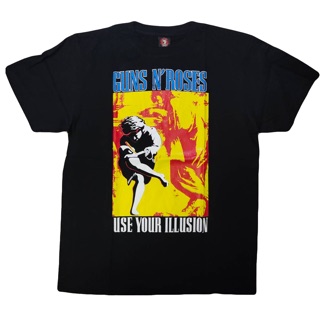 เสื้อยืดสีดำอินเทรนด์เสื้อวง Guns N Roses T-shirt เสื้อวงร็อค Guns N RosesS M L   XL  XXL