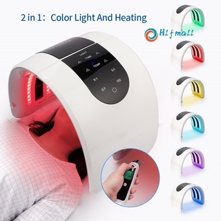 LED Mask Phototherapy Beauty Equipment 6 Colors LED Photon Heating Therapy Facial Mask Skin Firm Spot Acne Remove Device
