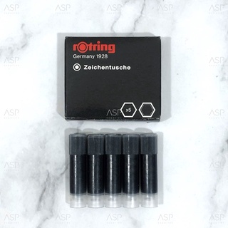 หมึกรอตติ้ง Rotring สีดำ หมึกหลอดรอตติ้ง หมึกรอตติ้งแบบหลอด หมึกสัก (5หลอด/กล่อง)