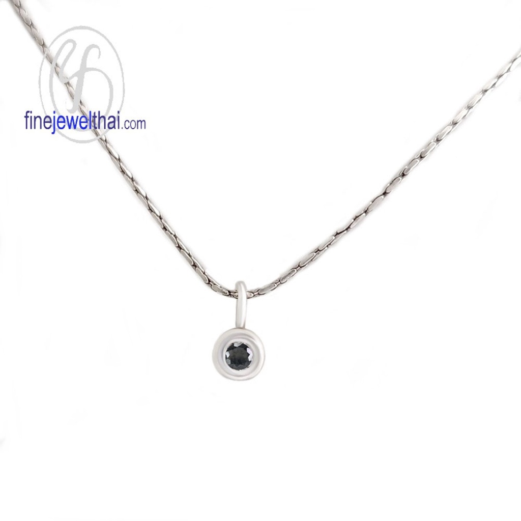 finejewelthai-จี้นิล-นิล-จี้พลอย-จี้เงินแท้-พลอยประจำเดือนเกิด-black-spinel-onyx-pendant-birthstone-p1132on00