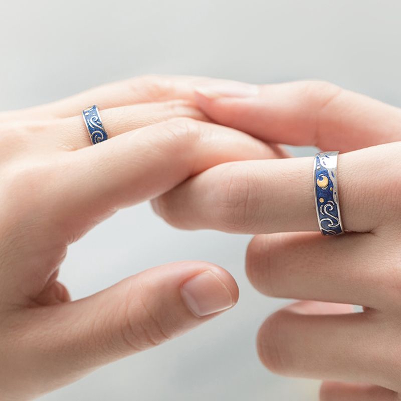 s925-silver-plated-van-gogh-starry-sky-open-lover-rings-band-romantic-jewelry