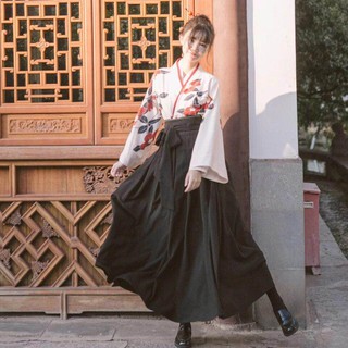 🔥Hot sale~ Hanfu นักเรียนหญิงองค์ประกอบ Han กระโปรงเอวทุกวันแขนกว้างสไตล์จีนเสฉวน Daiyu ป๊อปปี้ชุดย้อนยุคโอเรียนเต็ล