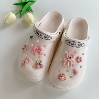 กระดุม รูปหมีกลวง สําหรับตกแต่งรองเท้า Crocs Jibbitz DIY