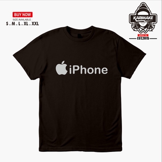 เสื้อยืด เสื้อยืดผ้าฝ้าย เสื้อยืด พิมพ์ลายโลโก้ Apple Iphone