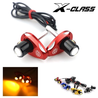 1 Pair X-CLASS Universal Motorcycle LED Mini Turn Signal CNC Material  Multicolor Eagle Eye Shape Turn Indicators