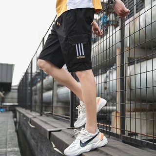 กางเกงกีฬาขาสั้น ขาห้าส่วน ทรงหลวม ระบายอากาศได้ดี สีพื้น แฟชั่นฤดูร้อน สําหรับผู้ชาย