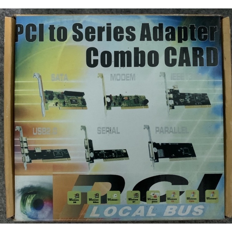 การ์ด Parallel Port Interface PCI To Parallel Adapter Combo Card