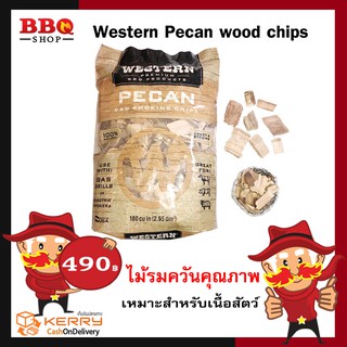 Western Pecan wood chips ไม้พีแคนรมควัน BBQ Smoking chips ไม้รมควัน