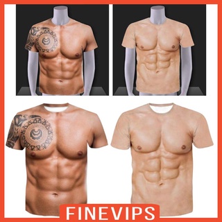 [Finevips] เสื้อแขนสั้น คอกล้าม พิมพ์ลายฮาโลวีน 3D สําหรับผู้ชาย