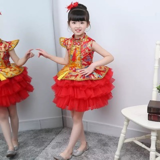 ชุดจีนชุดกระโปรงเด็กหญิง3-12ปีพร้อมส่ง
