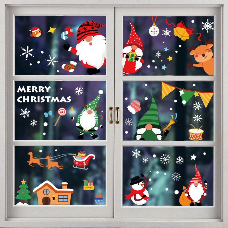 สติ๊กเกอร์ติดกระจกหน้าต่างลายซานตาคลอสคริสต์มาส