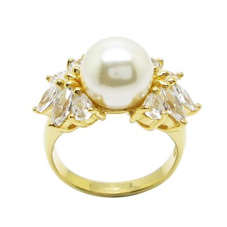 ภาพขนาดย่อของสินค้าของจริงหรูมาก แหวนมุก แหวนไข่มุก แหวนไข่มุกประดับเพชร แหวนมุกประดับเพชร แหวนชุบทอง สำหรับผู้หญิง