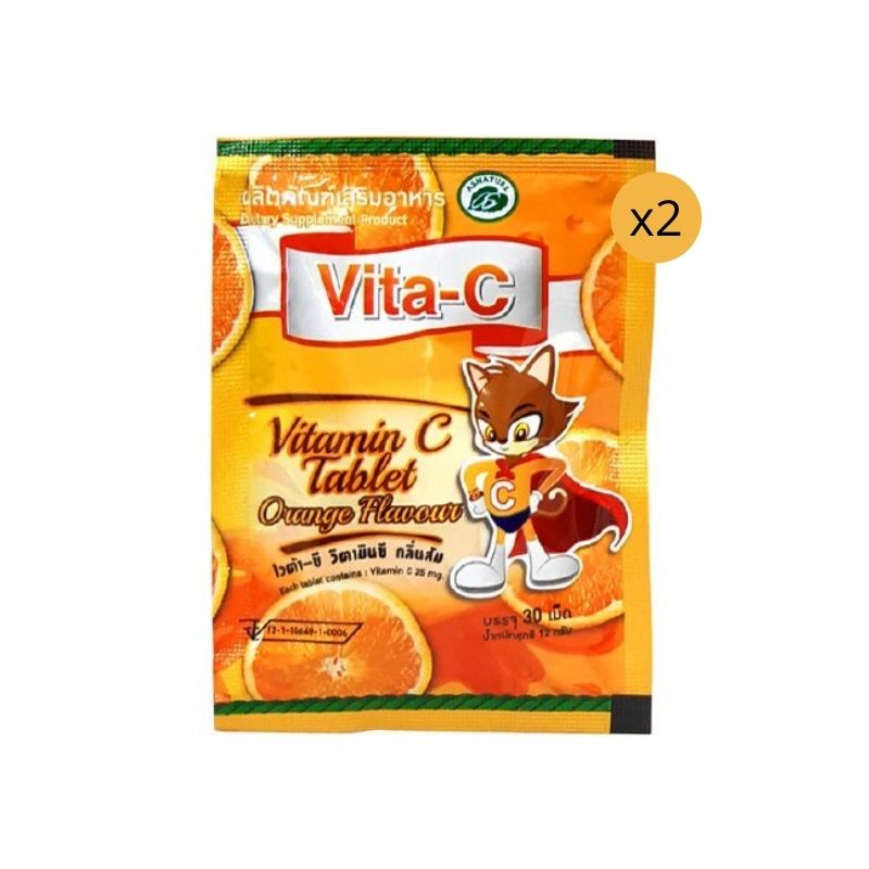 ภาพสินค้าVita-C Vitamin C Tablet Orange Flavors 30 Tablets ไวต้า-ซี วิตามินซี กลิ่นส้ม 30 เม็ด จากร้าน supermarket บน Shopee ภาพที่ 2