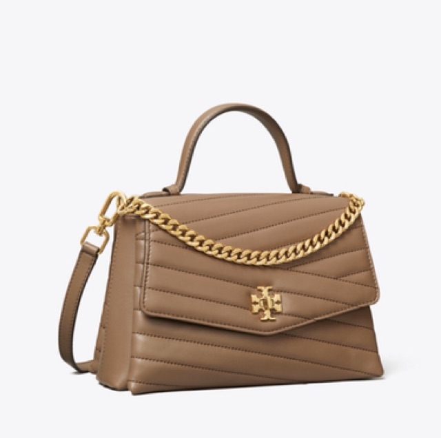 TORY BURCH KIRA CHEVRON TOP Handle Classic Taupe | Shopee Thailand