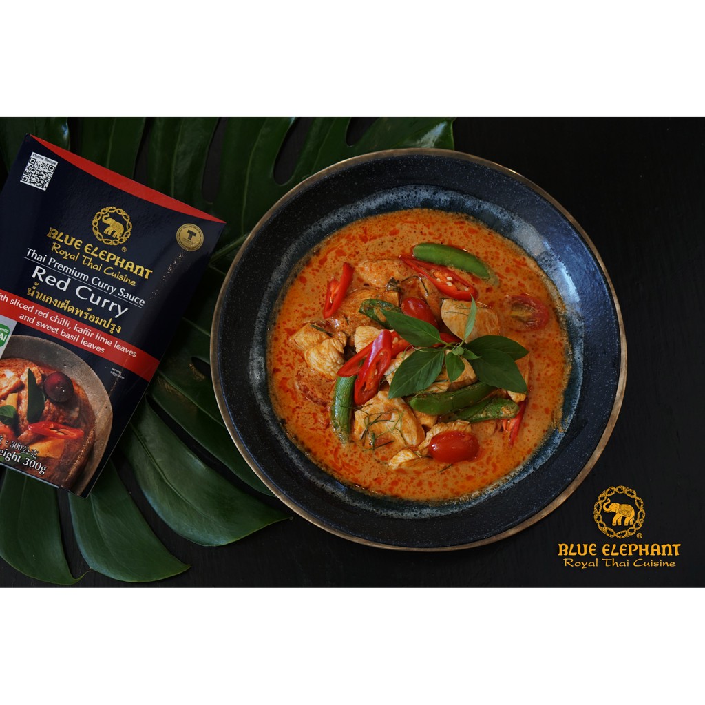 บลูเอเลเฟ่นท์-น้ำแกงแดงพร้อมปรุง-300กรัม-blue-elephant-red-curry-sauce-300g