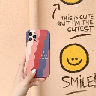 เคสไอโฟน เคสซิลิโคน 11 promax iPhone case for iPhone X XS MAX XR  7+ 8PLUS ยิ้มคลื่นสี TPU-R1572