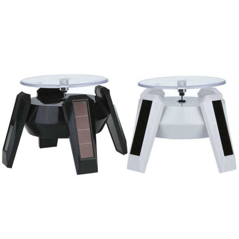 Solar Power 360 Degree Jewelry Rotating Display Stand Turn Table Plate ...