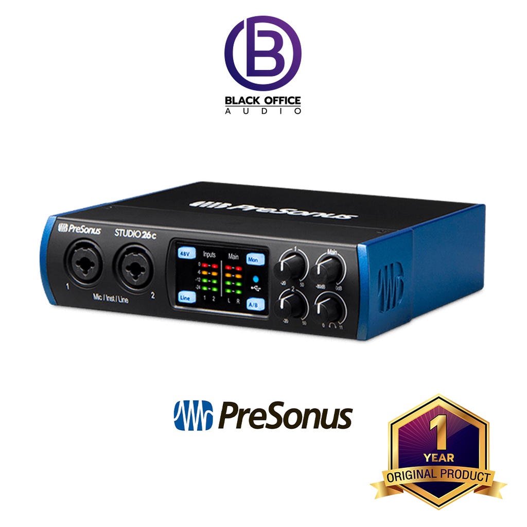 presonus-studio-26c-ออดิโออินเตอร์เฟสบันทึกเสียง-usb-audio-interface-อัดเสียง-ทำเพลง-blackofficeaudio