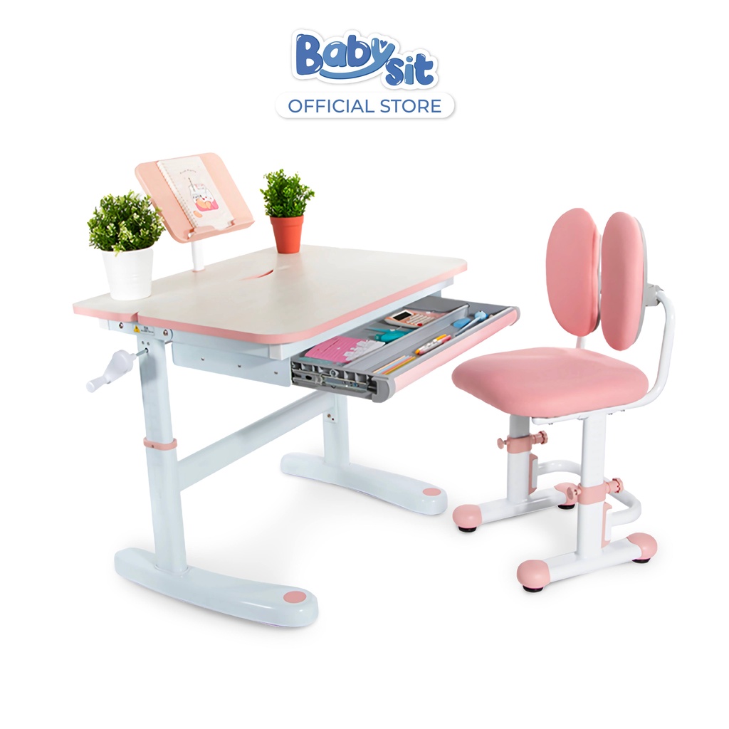 ภาพหน้าปกสินค้าBabysit Dolphin Desk โต๊ะเขียนหนังสือสำหรับเด็ก *ฟรีค่าส่ง* เซ็ทโต๊ะเด็ก โต๊ะเขียนหนังสือเด็กเพื่อสุขภาพ
