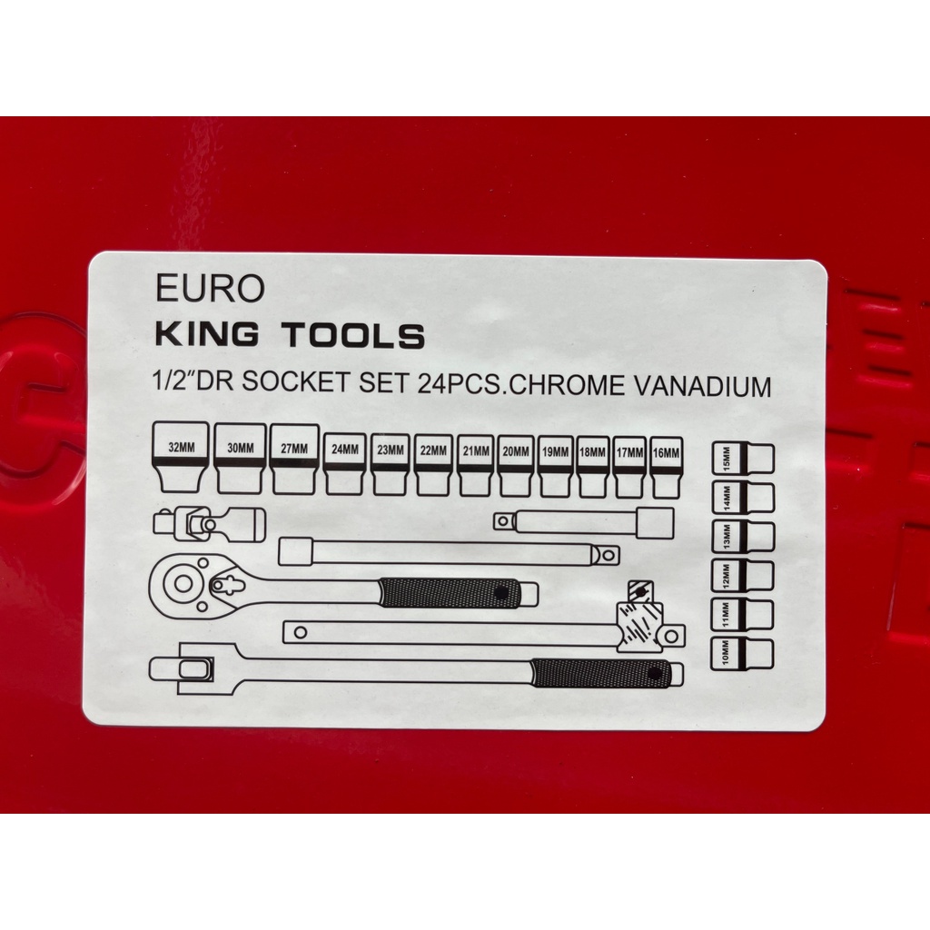 euro-king-tools-ประแจ-ชุดเครื่องมือ-ชุดบล็อก-1-2-4หุน-socket-set-24ตัว-ชุด-มาตรฐานเยอรมันหล็กคุณภาพดี-แข็งแรง-ทนทาน