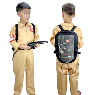 ชุดจั๊มสูทคอสเพลย์ การ์ตูนผี อาวุธฮาโลวีน สําหรับเด็ก Ghostbusters Weaponry Costumes Halloween Costume for Kids Toys Anime Ghostbusters Cosplay Jumpsuits Carnival Suits Bag Clothes