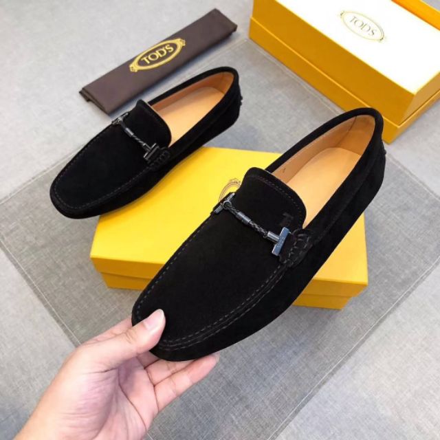 รองเท้า-tod-men-loafer-หนังแท้-หนังกลับ-สีน้ำเงินกรมท่าและสีดำ