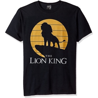 ผ้าฝ้าย 100%100%cotton เสื้อ ยืด ราคา ส่ง Disney Mens Lion King Simba Pride Rock Silhouette Graphic T-Shirt men เสื้อ ย