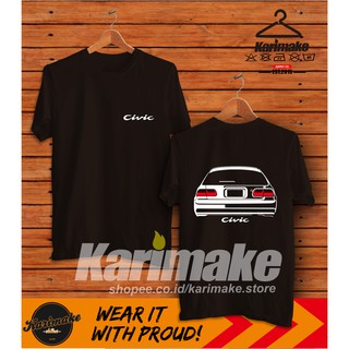 เสื้อยืดผ้าฝ้ายพิมพ์ลายแฟชั่น เสื้อยืด ลายรถยนต์ Honda Civic EG REAR