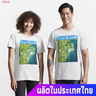Illicit เสื้อยืดกีฬา Genshin impact world map Essential T-Shirt Mens Womens T-shirts