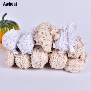 Awheat ^ ริบบิ้นผ้าฝ้ายถักโครเชต์ ลูกไม้ 5 หลา