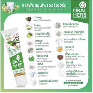 Oral Herb ยาสีฟันสมุนไพรออรัลเฮิร์บ 100 กรัม ลดกลิ่นปาก ลดเสียวฟัน ป้องกันฟันผุ ส่งฟรี