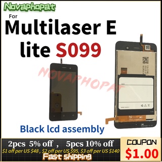 Novaphopat For Multilaser E lite S099 LCD Display Screen Module Touch Screen Digitizer Sensor Glass Panel Full Assembly