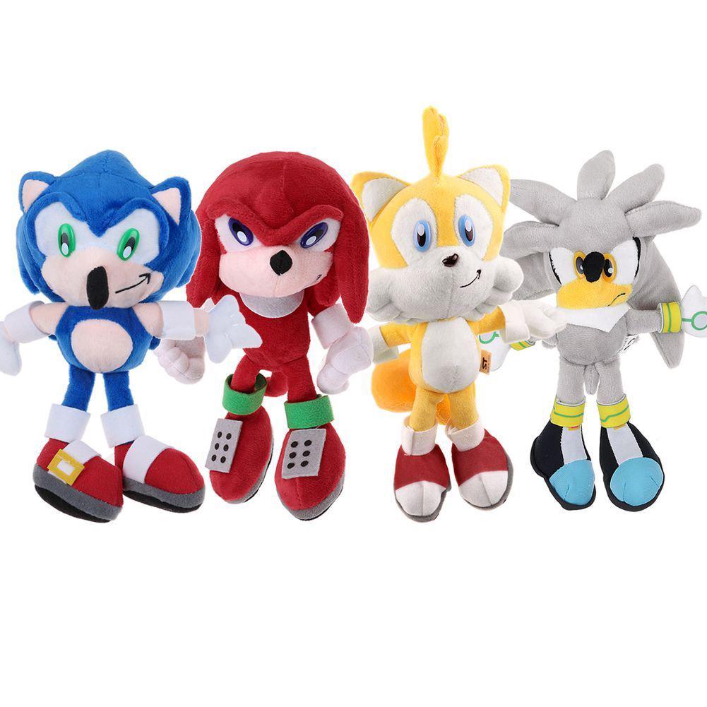 ใหม่ของเล่นตุ๊กตาฟิกเกอร์ sonic the hedgehog สีเงิน 23 ซม. 9 ซม.