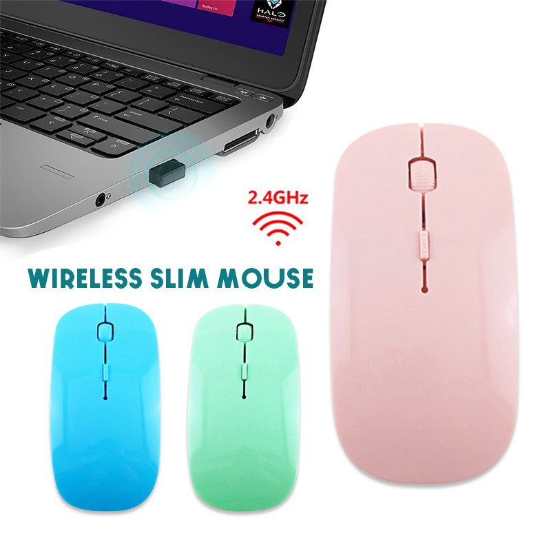 ภาพหน้าปกสินค้าเมาส์ไร้สาย Wireless Mouse 2.4GHz เมาส์ไร้สายแบบบาง ไม่รวมถ่าน (จัดส่งสีแบบสุ่ม)