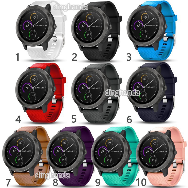 สายนาฬิกาซิลิโคนเปลี่ยนสายนาฬิกาสำหรับนาฬิกา-garmin-vivoactive-3-smart-watch