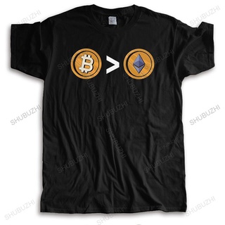 [S-5XL] เสื้อยืดแขนสั้น ผ้าฝ้าย พิมพ์ลาย Bitcoin Better Than Ethereum แฟชั่นฤดูร้อน สไตล์สตรีท สําหรับผู้ชาย
