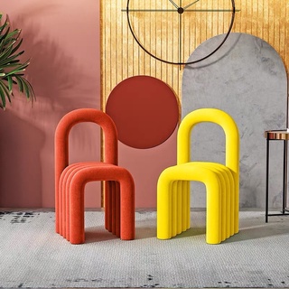 เก้าอี้ เก้าอี้อเนกประสงค์ สไตล์นอร์ดิก เรียบง่ายและทันสมัย สีสันสดใส นั่งสบาย
