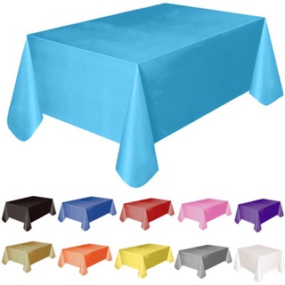 ผ้าปูโต๊ะพลาสติก สีพื้น แบบใช้แล้วทิ้ง ขนาด 137x183 ซม. สําหรับตกแต่งบ้าน ปาร์ตี้วันเกิด