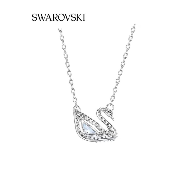 จัดส่งด่วนทั่วไทย-swarovski-สร้อยคอผู้หญิง-บลูไดมอนด์-หงส์-เครื่องประดับ-ชุบทอง-แท้100-ของขวัญแฟชั่นคริสตัล